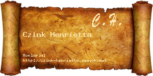 Czink Henrietta névjegykártya
